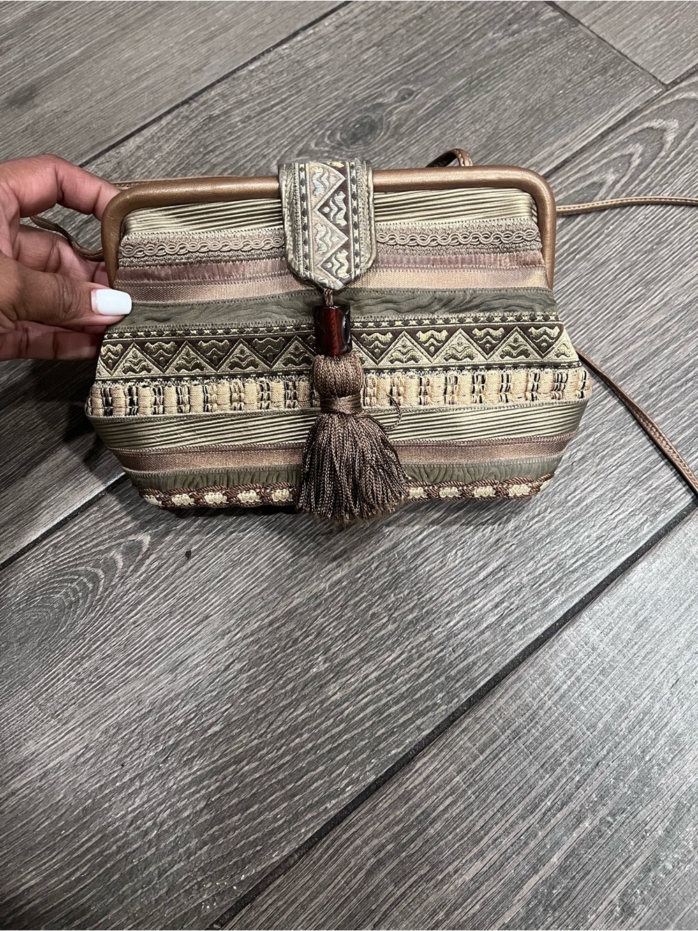 Vintage Sharif Crossbody Bag | Tapestry Boho Tassel